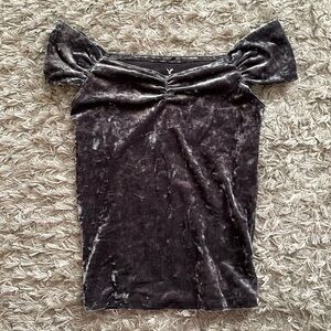 Grey Velvet American Eagle top